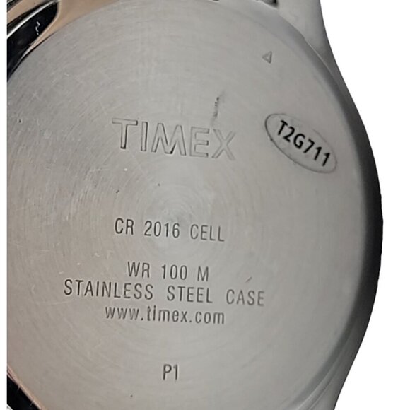 Timex Mens Quartz Watch Blue Face Indiglo WR100M 8" Leather Band 40mm Day VTG - Picture 15 of 15